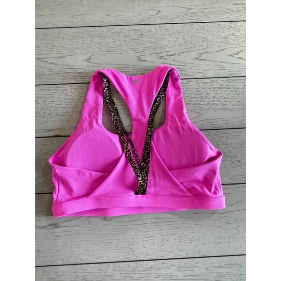 Fabletics Kessler Medium Impact Sports Bra Electric Rose Wavy Cheetah - Picture 5 of 5